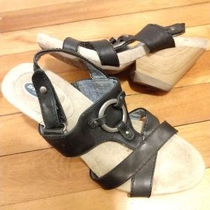 Black Wedge Sandals